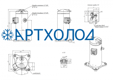 Компрессор спиральный RCZ74T4LB6CA (141R0122) Ридан