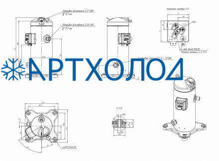 Компрессор спиральный RCM09E5LT7CA (141R8862) Ридан