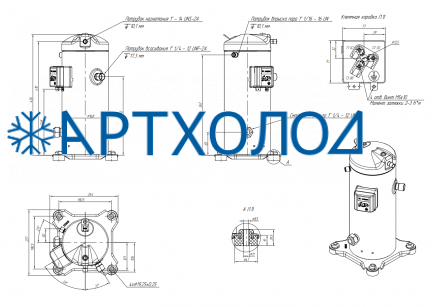 Компрессор спиральный RCL24E4LT9CA (141R9761) Ридан