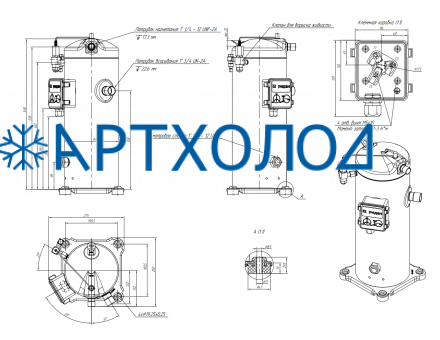 Компрессор спиральный RCL51E4LT8CA (141R9554) Ридан