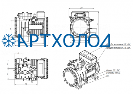 Компрессор поршневой R2D4E4B (HBP) Ридан