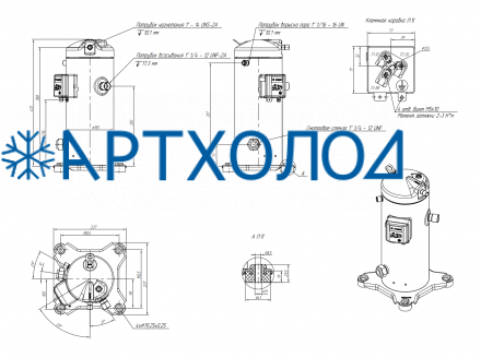 Компрессор спиральный RCL03E4LT9CA (141R9741) Ридан
