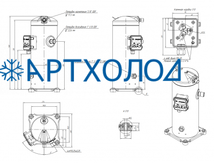 Компрессор спиральный RCM77E4LB7CA (141R8628) Ридан